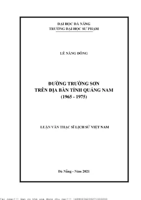 Đường trường sơn trên địa bàn tỉnh quảng nam 1965 1975