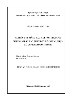 Nghiên cứu màng bao kết hợp vi khuẩn phân giải lân tạo phân bón vô cơ tan chậm sử dụng cho cây trồng