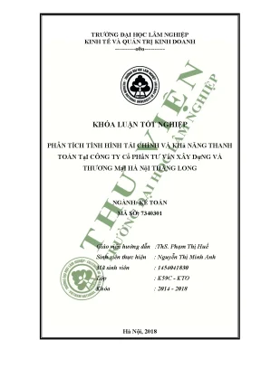 Phân tích tình hình tài chính và khả năng thanh toán tại công ty cổ phần tư vấn xây dựng và thương mại hà nội thăng long