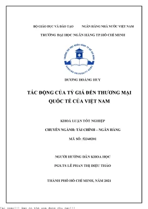 Tác động của tỷ giá đến thương mại quốc tế của việt nam 2021
