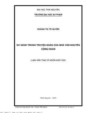 So sánh trong truyện ngắn của nhà văn nguyễn công hoan