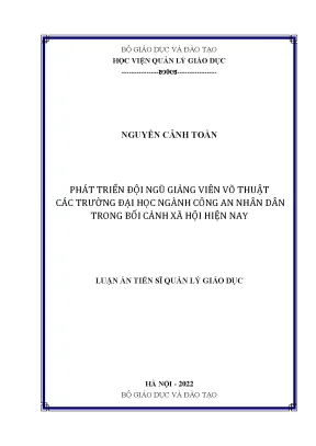 Phát triển đội ngũ giảng viên võ thuật các trường đại học ngành công an nhân dân trong bối cảnh xã hội hiện nay