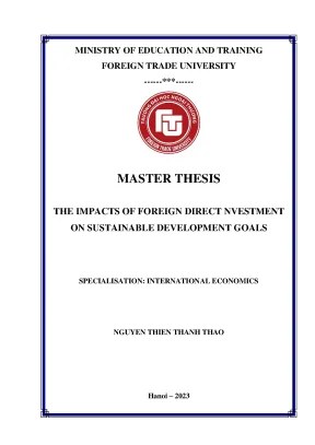 The impacts of foreign direct nvestment on sustainable development goals