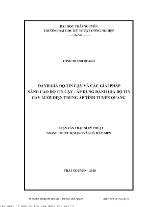 Đánh giá độ tin cậy và các giải pháp nâng cao độ tin cậy áp dụng đánh giá độ tin cậy lưới điện trung áp tỉnh tuyên quang