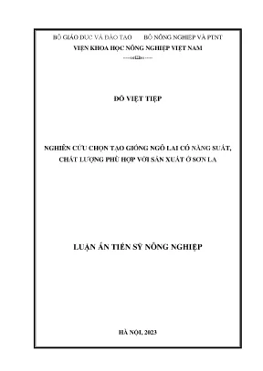 Nghiên cứu chọn tạo giống ngô lai có năng suất chất lượng phù hợp với sản xuất ở sơn la
