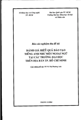 Đánh giá hiệu quả đào tạo tiếng anh như một ngoại ngữ tại các trường đại học trên địa bàn tphcm