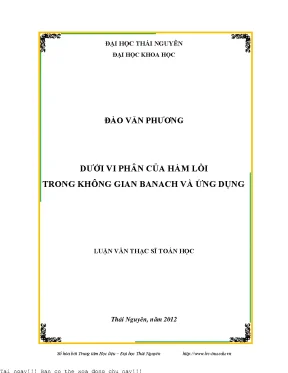 Dưới vi phân của hàm lồi trong không gian banach và ứng dụng