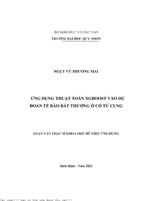 Ứng dụng thuật toán xgboost vào dự đoán tế bào bất thường ở cổ tử cung
