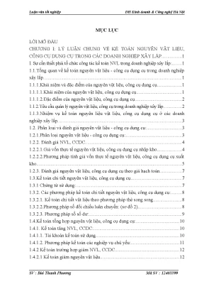 Kế toán nvl ccdc tại công ty tnhh thương mại và đầu tư xây dựng minh thịnh