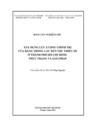 Xây dựng lực lượng chính trị của đảng trong các dân tộc thiểu số ở thành phố hồ chí minh
