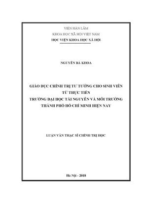 Giáo dục chính trị tư tưởng cho sinh viên từ thực tiễn trường đại học tài nguyên và môi trường thành phố hồ chí minh hiện nay