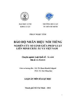 Bảo hộ nhãn hiệu nổi tiếng nghiên cứu so sánh giữa pháp luật liên minh châu âu và việt nam