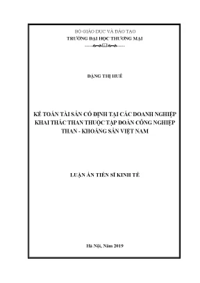 Kế toán tài sản cố định tại các doanh nghiệp khai thác than thuộc tập đoàn công nghiệp than khoáng sản việt nam