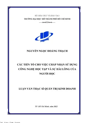 Các tiền tố cho việc chấp nhận sử dụng công nghệ học tập và sự hài lòng của người học