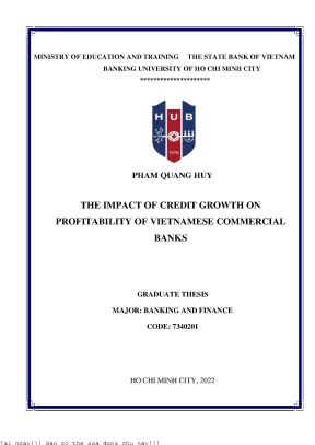 The impact of credit growth on profit ability of vietnamese commercial banks 2022