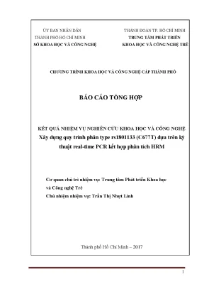 Xây dựng quy trình phân type rs1801133 c677t dựa trên kỹ thuật real time pcr kết hợp phân tích hrm