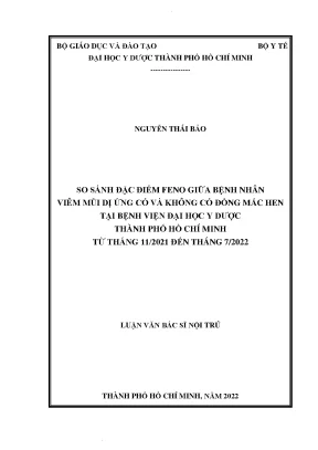 So sánh đặc điểm feno giữa bệnh nhân viêm mũi dị ứng có và không có đồng mắc hen tại bệnh viện đại học y dược thành phố hồ chí minh từ tháng 11