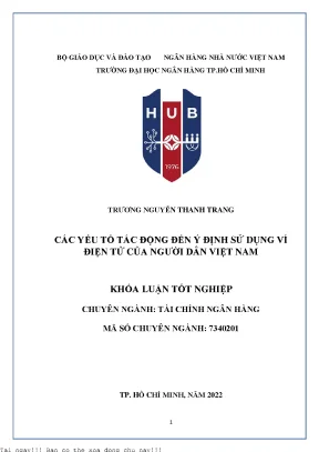 Các yếu tố tác động đến ý định sử dụng ví điện tử của người dân việt nam 2022