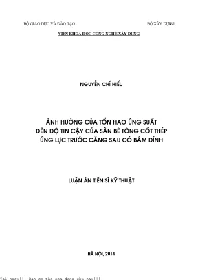 Ảnh hưởng của tổn hao ứng suất đến độ tin cậy của sàn bê tông cốt thép ứng lực trước căng sau có bám dính