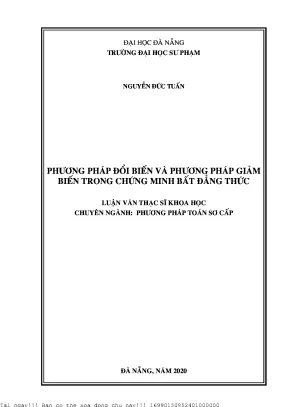 Phương pháp đổi biến và phương pháp giảm biến trong chứng minh bất đẳng thức