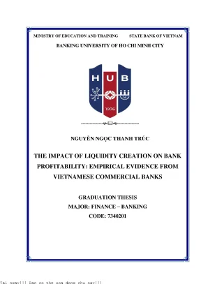 The impact of liquidity creation on bank profitability empirical evidence from vietnamese commercial banks 2022