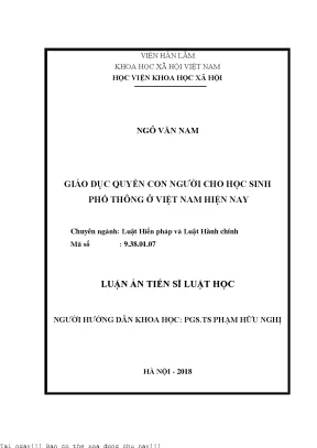 Giáo dục quyền con người cho học sinh phổ thông ở việt nam hiện nay