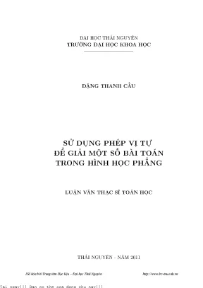 Sử dụng phép vị tự để giải một số bài toàn trong hình học phẳng