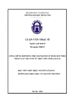 Công chứng hợp đồng thế chấp quyền sử dụng đất theo pháp luật việt nam từ thực tiễn tỉnh lào cai