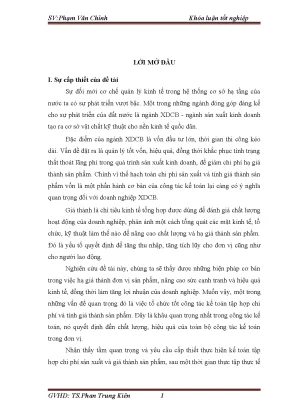 Hoàn thiện kế toán chi phí sản xuất và tính giá thành sản phẩm tại công ty cổ phần xây dựng và kỹ nghệ intercontinental