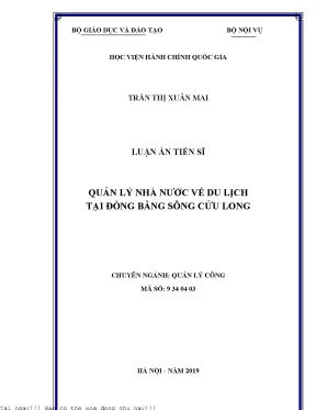 Quản lý nhà nước về du lịch tại đồng bằng sông cửu long