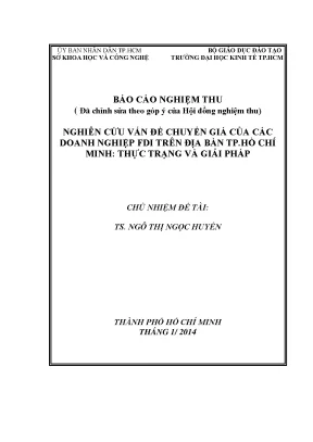 Nghiên cứu vấn đề chuyển giá của các doanh nghiệp trên địa bàn tp hcm thực trạng và giải pháp