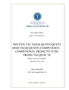 Nguyên tắc thẩm quyền quyết định thẩm quyền competence competence trong tố tụng trọng tài quốc tế