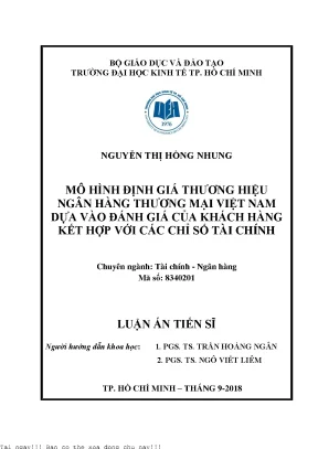 Mô hình định giá thương hiệu ngân hàng thương mại việt nam dựa vào đánh giá của khách hàng kết hợp với các chỉ số tài chính
