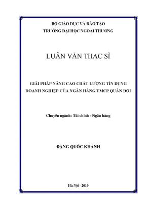 Giải pháp nâng cao chất lượng tín dụng doanh nghiệp của ngân hàng tmcp quân đội