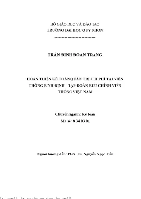 Hoàn thiện kế toán quản trị chi phí tại viễn thông bình định tập đoàn bưu chính viễn thông việt nam