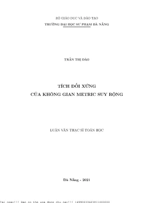 Tích đối xứng của không gian metric suy rộng