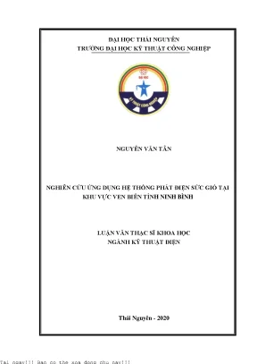 Nghiên cứu ứng dụng hệ thống phát điện sức gió tại khu vực ven biển tỉnh ninh bình