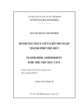 Đánh giá nguy cơ và rủi ro ngập thành phố thủ đức