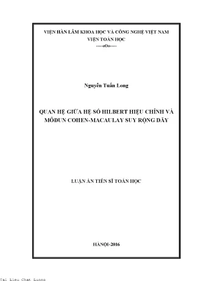 Quan hệ giữa hệ số hilbert hiệu chỉnh và môđun cohen macaulay suy rộng dãy