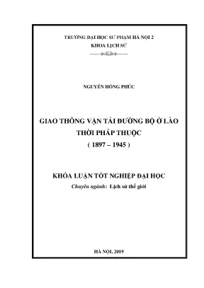 Giao thông vận tải đường bộ ở lào thời pháp thuộc 1897 1945