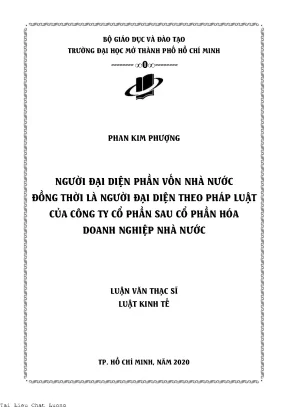 Người đại diện phần vốn nhà nước đồng thời là người đại diện theo pháp luật của công ty cổ phần sau cổ phần hóa doanh nghiệp nhà nước