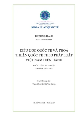 Điều ước quốc tế và thoả thuận quốc tế theo pháp luật việt nam hiện hành