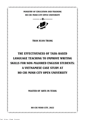 The effectiveness of task based language teaching to improve writing skills for non majored english students a vietnamese case study at ho chi minh city open university