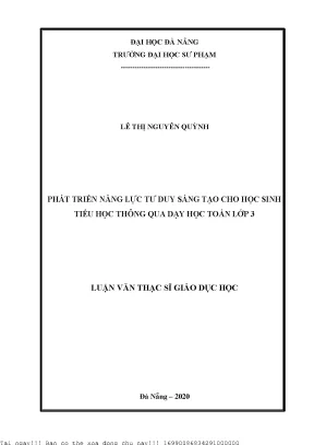 Phát triển năng lực tư duy sáng tạo cho học sinh tiểu học thông qua dạy học toán lớp 3
