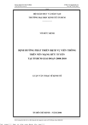 Định hướng phát triển dịch vụ viễn thông trên nền mạng hữu tuyến tại tp hồ chí minh giai đoạn 2008 2010