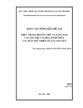 Thực trạng hưởng thụ và sáng tạo các giá trị văn hóa tinh thần các dân tộc thiểu số tây nguyên