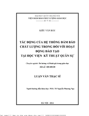 Tác động của hệ thống đảm bảo chất lượng trong đối với hoạt động đào tạo tại học viện kỹ thuật quân sự