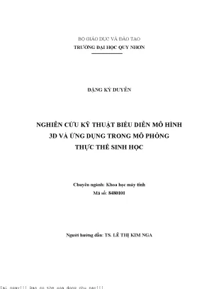 Nghiên cứu kỹ thuật biểu diễn mô hình 3d và ứng dụng trong mô phỏng thực thể sinh học