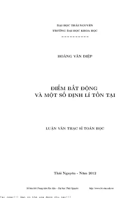 Điểm bất động và một số định lí tồn tại