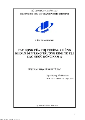 Tác động của thị trường chứng khoán đến tăng trưởng kinh tế tại các nước đông nam á